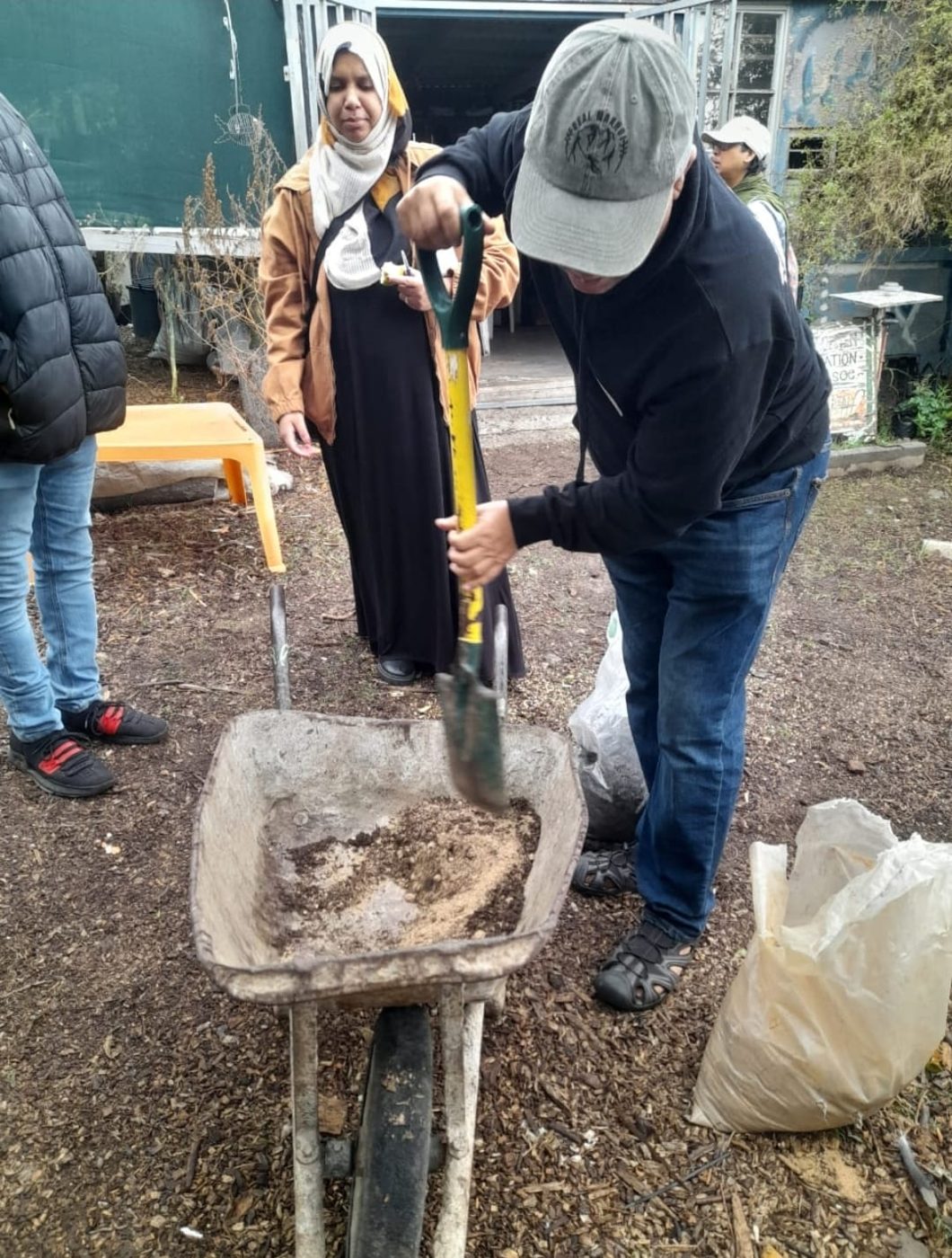 Preparing soil and compost in the garden